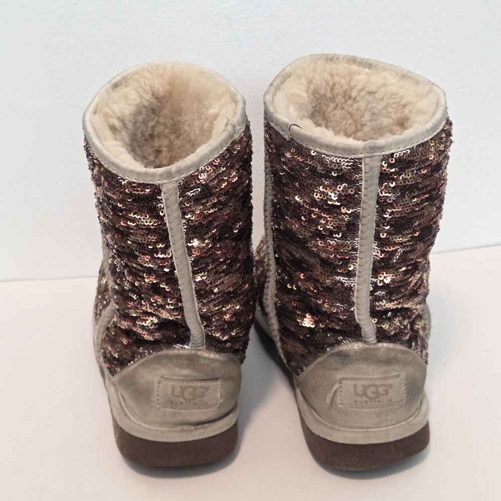 UGG Gold Sequin Classic Short Boots - Picture 6 of 16